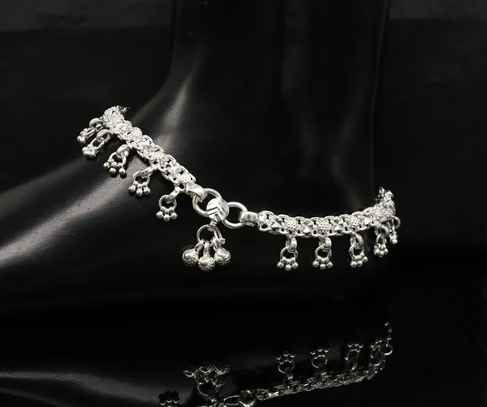 TRIBAL ORNAMENTS Bracelets 105 sterling silver solid handmade vintage stylish anklet bracelet foot bracelet tribal belly dance wedding tribal jewelry gifting ank383