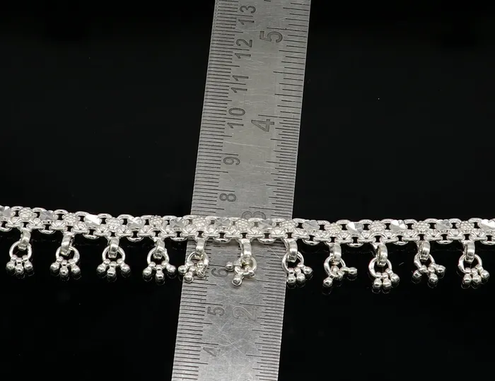TRIBAL ORNAMENTS Bracelets 105 sterling silver solid handmade vintage stylish anklet bracelet foot bracelet tribal belly dance wedding tribal jewelry gifting ank383