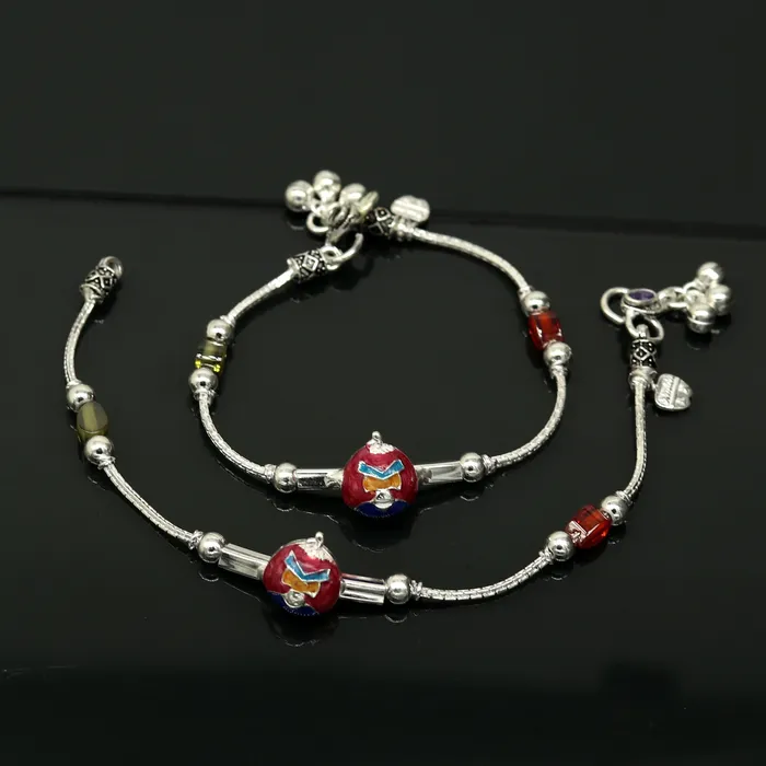 TRIBAL ORNAMENTS Bracelets 75 handmade amazing smiley customized design baby ankle bracelet teenager personalized baby gifting kids anklets jewelry nank198