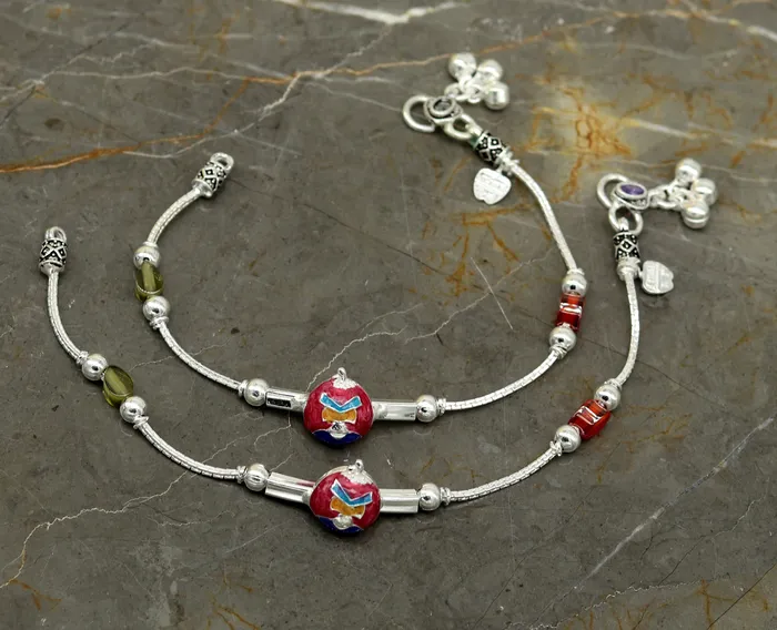 TRIBAL ORNAMENTS Bracelets 75 handmade amazing smiley customized design baby ankle bracelet teenager personalized baby gifting kids anklets jewelry nank198