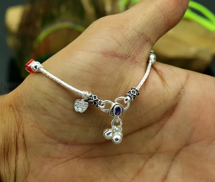 TRIBAL ORNAMENTS Bracelets 75 handmade amazing smiley customized design baby ankle bracelet teenager personalized baby gifting kids anklets jewelry nank198
