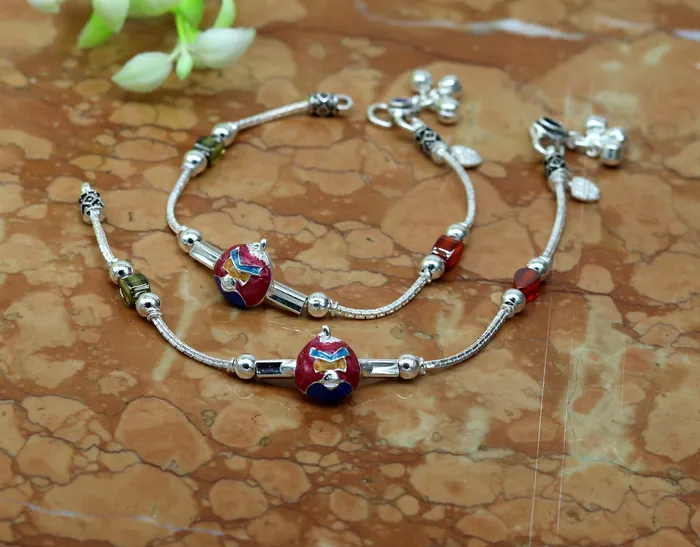 TRIBAL ORNAMENTS Bracelets 75 handmade amazing smiley customized design baby ankle bracelet teenager personalized baby gifting kids anklets jewelry nank198