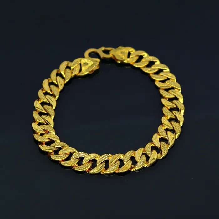 TRIBAL ORNAMENTS Bracelets 8859 22kt yellow gold custom stylish design fabulous flexible link bracelet best gift unisex personalized gold fancy jewelry br44