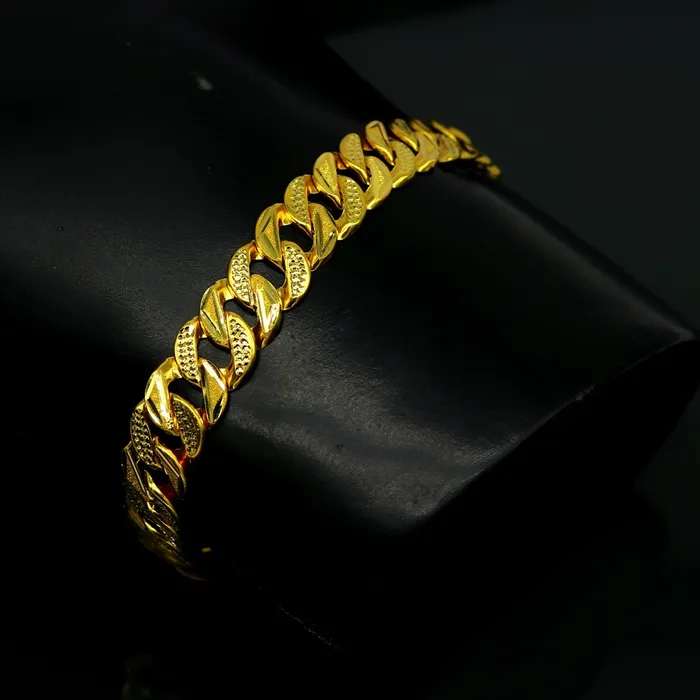 TRIBAL ORNAMENTS Bracelets 8859 22kt yellow gold custom stylish design fabulous flexible link bracelet best gift unisex personalized gold fancy jewelry br44