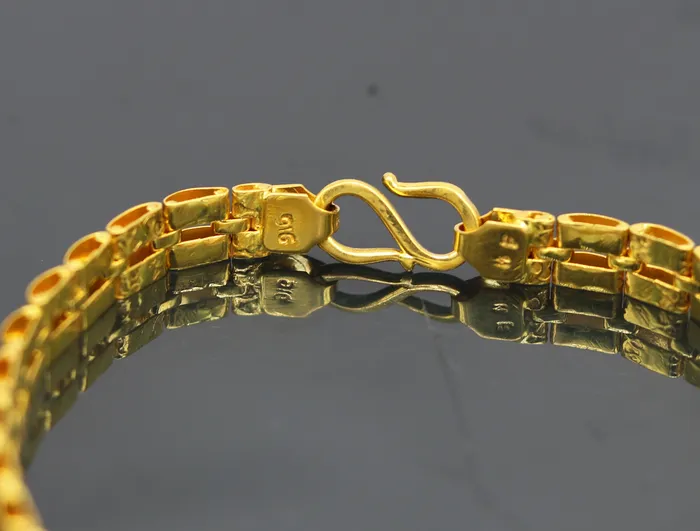 TRIBAL ORNAMENTS Bracelets 8859 22kt yellow gold custom unique stylish design fabulous flexible bracelet best gift unisex personalized gold fancy jewelry br43