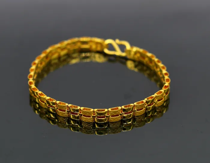 TRIBAL ORNAMENTS Bracelets 8859 22kt yellow gold custom unique stylish design fabulous flexible bracelet best gift unisex personalized gold fancy jewelry br43