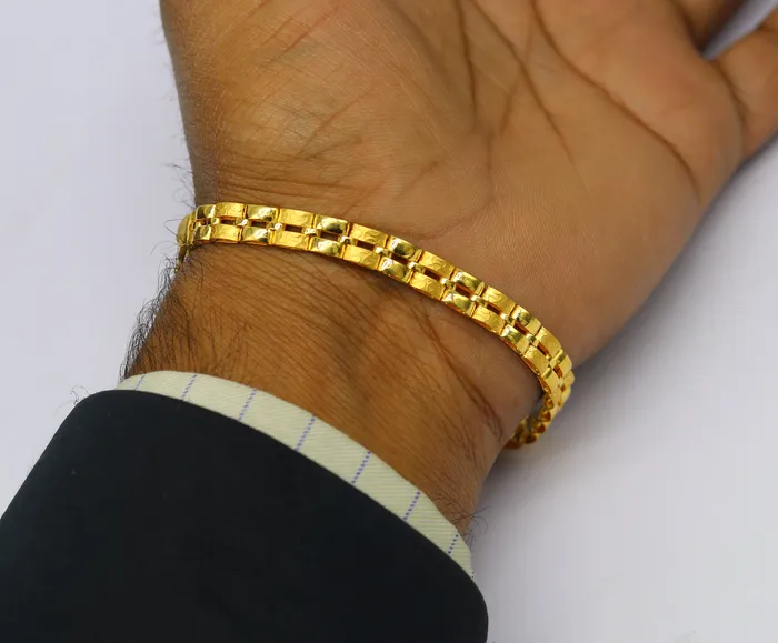 TRIBAL ORNAMENTS Bracelets 8859 22kt yellow gold custom unique stylish design fabulous flexible bracelet best gift unisex personalized gold fancy jewelry br43