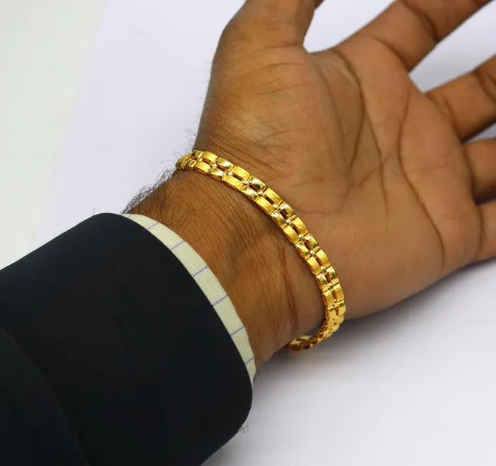TRIBAL ORNAMENTS Bracelets 8859 22kt yellow gold custom unique stylish design fabulous flexible bracelet best gift unisex personalized gold fancy jewelry br43