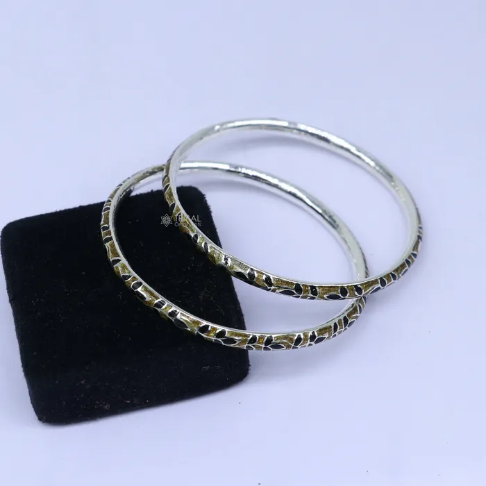 TRIBAL ORNAMENTS Bracelets 925 sterling meenakari work designer bangle bracelet pure silver gifting jewelry brides made bangles ba429