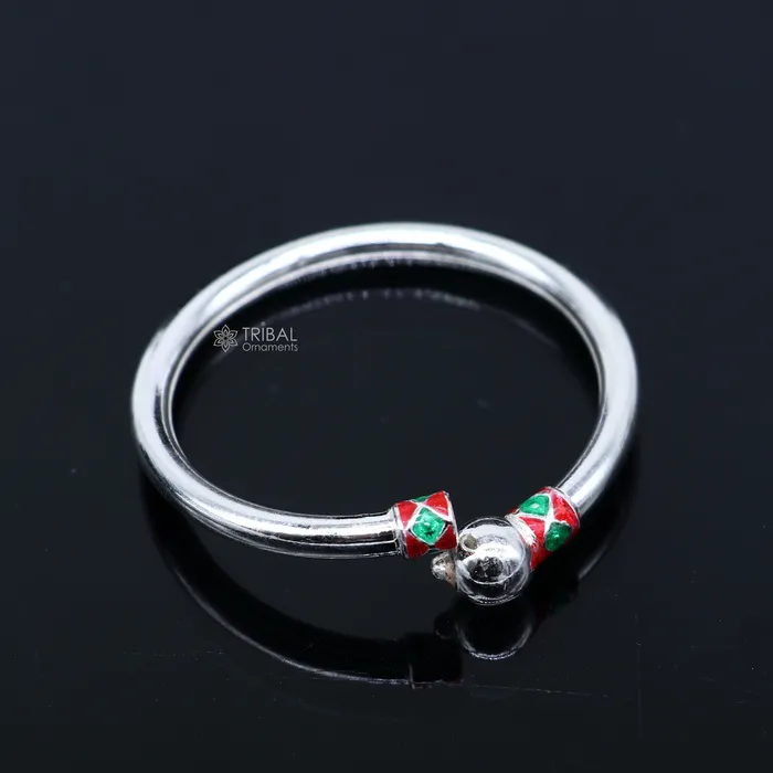 TRIBAL ORNAMENTS Bracelets 925 Sterling silver handmade Single ball design baby bangle bracelet kada fabulous silver baby jewellery bbk209 TRIBAL ORNAMENTS Bracelets 925 Sterling silver handmade Single ball design baby bangle bracelet kada fabulous silver baby jewellery bbk209
