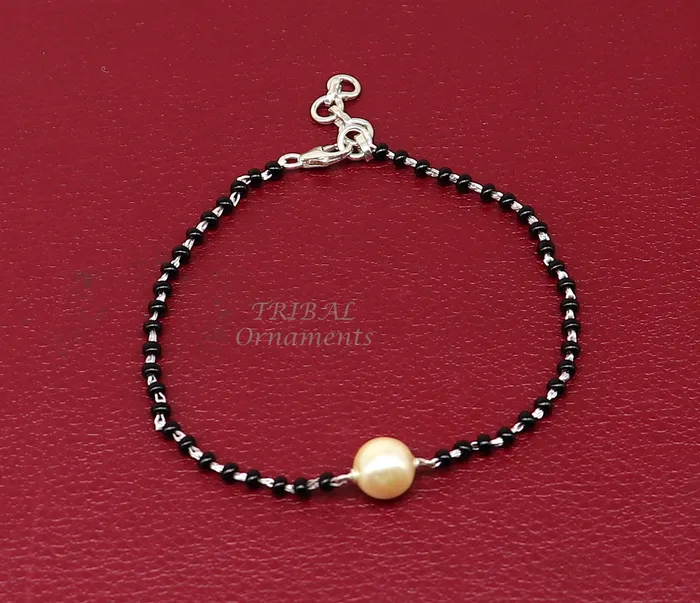 TRIBAL ORNAMENTS Bracelets 925 sterling silver modern cultural black beaded all sizes girls bracelet Combo use bracelet or anklets best Mangalsutra bracelet sbr455 TRIBAL ORNAMENTS Bracelets 925 sterling silver modern cultural black beaded all sizes girls bracelet Combo use bracelet or anklets best Mangalsutra bracelet sbr455