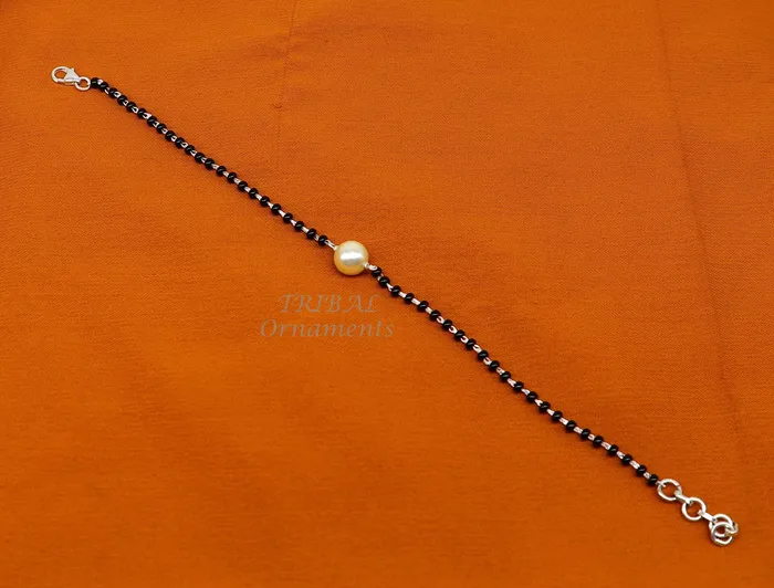 TRIBAL ORNAMENTS Bracelets 925 sterling silver modern cultural black beaded all sizes girls bracelet Combo use bracelet or anklets best Mangalsutra bracelet sbr455 TRIBAL ORNAMENTS Bracelets 925 sterling silver modern cultural black beaded all sizes girls bracelet Combo use bracelet or anklets best Mangalsutra bracelet sbr455