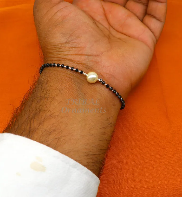 TRIBAL ORNAMENTS Bracelets 925 sterling silver modern cultural black beaded all sizes girls bracelet Combo use bracelet or anklets best Mangalsutra bracelet sbr455 TRIBAL ORNAMENTS Bracelets 925 sterling silver modern cultural black beaded all sizes girls bracelet Combo use bracelet or anklets best Mangalsutra bracelet sbr455
