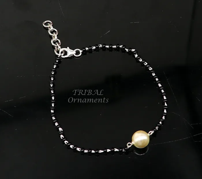 TRIBAL ORNAMENTS Bracelets 925 sterling silver modern cultural black beaded all sizes girls bracelet Combo use bracelet or anklets best Mangalsutra bracelet sbr455 TRIBAL ORNAMENTS Bracelets 925 sterling silver modern cultural black beaded all sizes girls bracelet Combo use bracelet or anklets best Mangalsutra bracelet sbr455