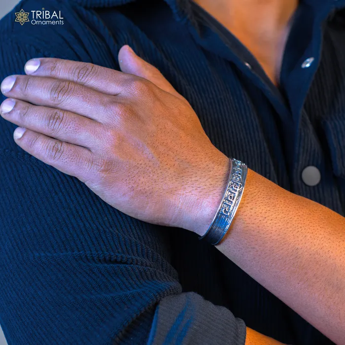 TRIBAL ORNAMENTS Bracelets Authentic 925 sterling silver exclusive design handmade cuff kada bracelet easy to adjust with your wrist pure mantra kada jewelry cuff47