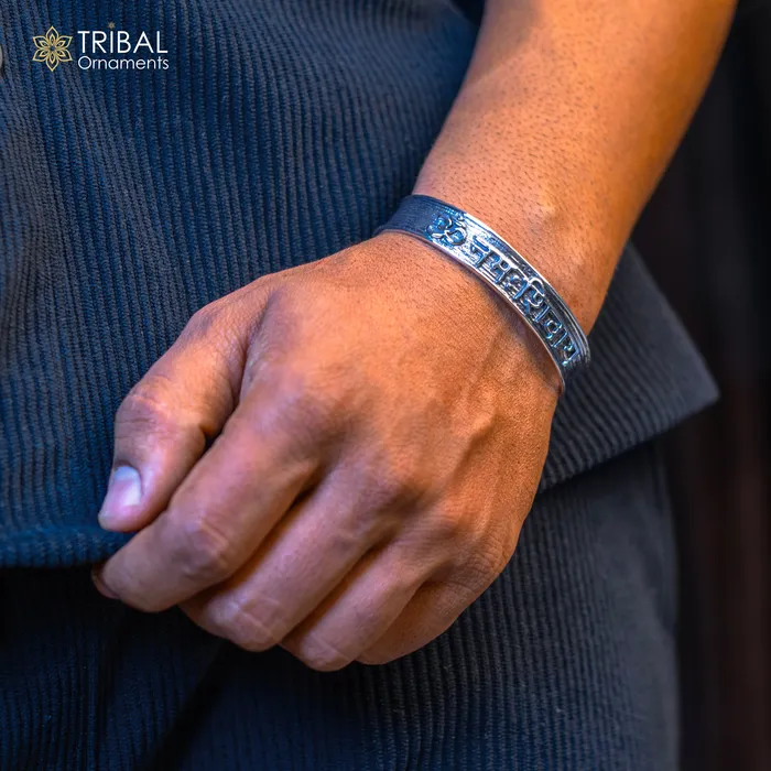 TRIBAL ORNAMENTS Bracelets Authentic 925 sterling silver exclusive design handmade cuff kada bracelet easy to adjust with your wrist pure mantra kada jewelry cuff47