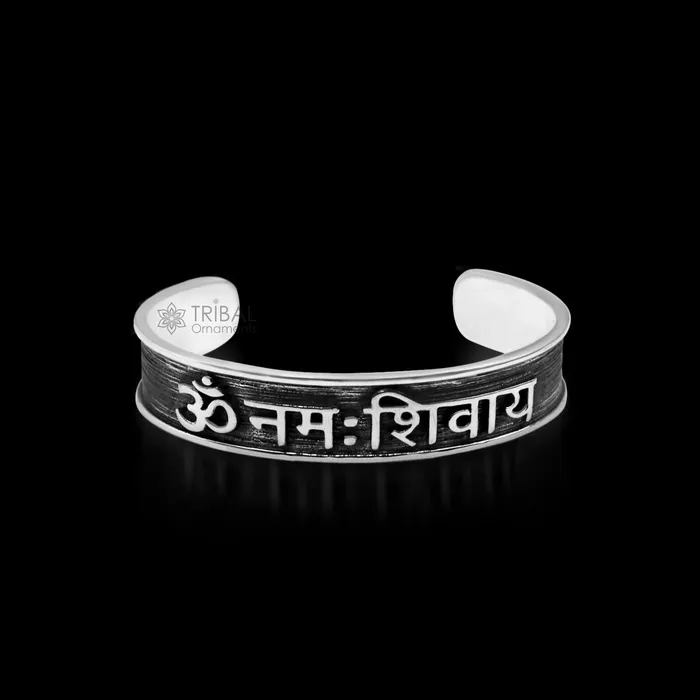 TRIBAL ORNAMENTS Bracelets Authentic 925 sterling silver exclusive design handmade cuff kada bracelet easy to adjust with your wrist pure mantra kada jewelry cuff47