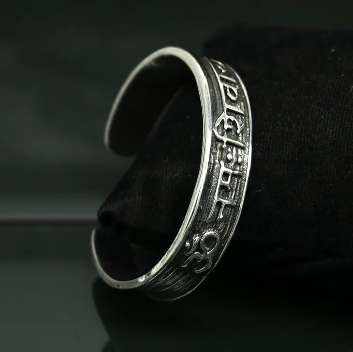 TRIBAL ORNAMENTS Bracelets Authentic 925 sterling silver exclusive design handmade cuff kada bracelet easy to adjust with your wrist pure mantra kada jewelry cuff47