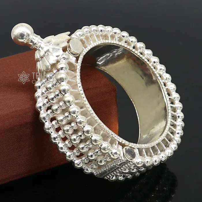 TRIBAL ORNAMENTS Bracelets Indian Traditional cultural design trendy 925 sterling silver handmade cuff kada bracelet amazing vintage design brides bangle cuff185