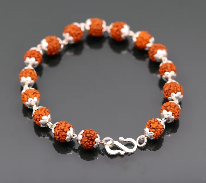 TRIBAL ORNAMENTS Bracelets Solid silver handmade Natural Rudraksha beads 85 inches long bracelet jewelry from rajasthan india sbr50 TRIBAL ORNAMENTS Bracelets Solid silver handmade Natural Rudraksha beads 85 inches long bracelet jewelry from rajasthan india sbr50