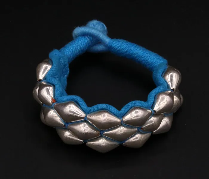 TRIBAL ORNAMENTS Bracelets Traditional design handmade sterling silver beads ball fabulous vintage tribal cuff bracelet from rajasthan india cb01