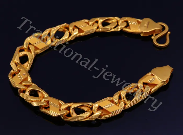 TRIBAL ORNAMENTS Bracelets Traditional navabi chain style 22kt yellow gold handmade fabulous mens bracelet gifting jewelry TRIBAL ORNAMENTS Bracelets Traditional navabi chain style 22kt yellow gold handmade fabulous mens bracelet gifting jewelry