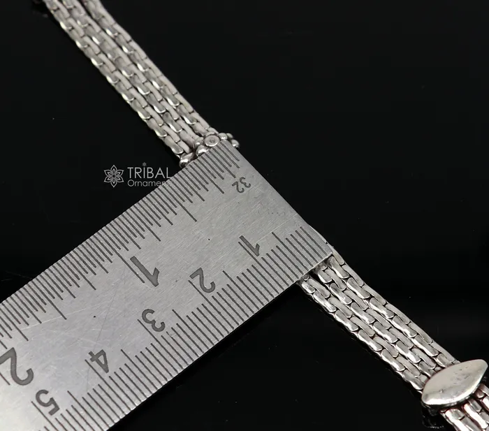 TRIBAL ORNAMENTS Bracelets Vintage designer 925 sterling silver handmade 3 line chain 85 inches customized bracelet Amazing oxidized personalized gift sbr698