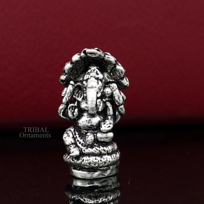 TRIBAL ORNAMENTS Divine stylish 925 Sterling silver solid small lord Ganesha statue art best puja figurine for home temple for wealth and prosperity art517 Necklaces TRIBAL ORNAMENTS Divine stylish 925 Sterling silver solid small lord Ganesha statue art best puja figurine for home temple for wealth and prosperity art517 Necklaces