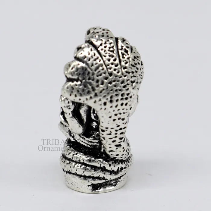 TRIBAL ORNAMENTS Divine stylish 925 Sterling silver solid small lord Ganesha statue art best puja figurine for home temple for wealth and prosperity art517 Necklaces