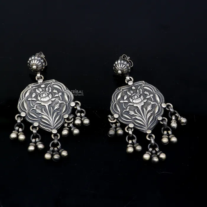 TRIBAL ORNAMENTS Earrings 925 sterling silver ethnic tribal drop dangling earrings s1318 TRIBAL ORNAMENTS Earrings 925 sterling silver ethnic tribal drop dangling earrings s1318