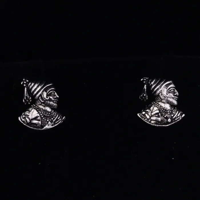 TRIBAL ORNAMENTS Earrings Handmade sterling silver fabulous indian maratha king shivaji design earring tribal style jewelry from Rajasthan India s35 TRIBAL ORNAMENTS Earrings Handmade sterling silver fabulous indian maratha king shivaji design earring tribal style jewelry from Rajasthan India s35