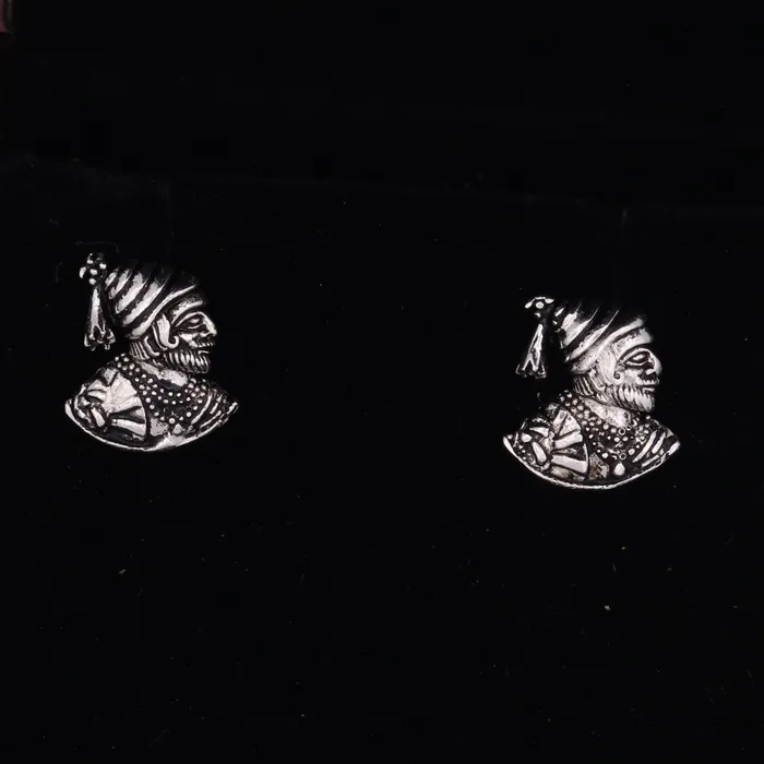 TRIBAL ORNAMENTS Earrings Handmade sterling silver fabulous indian maratha king shivaji design earring tribal style jewelry from Rajasthan India s35 TRIBAL ORNAMENTS Earrings Handmade sterling silver fabulous indian maratha king shivaji design earring tribal style jewelry from Rajasthan India s35