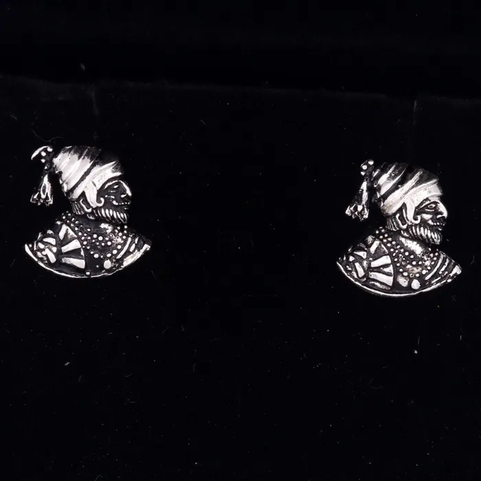 TRIBAL ORNAMENTS Earrings Handmade sterling silver fabulous indian maratha king shivaji design earring tribal style jewelry from Rajasthan India s35 TRIBAL ORNAMENTS Earrings Handmade sterling silver fabulous indian maratha king shivaji design earring tribal style jewelry from Rajasthan India s35