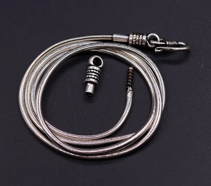 TRIBAL ORNAMENTS Necklaces 16 to 30 long screw chain 925 sterling silver handmade snake chain pendant chain necklace chain oxidized silver chain trendy style