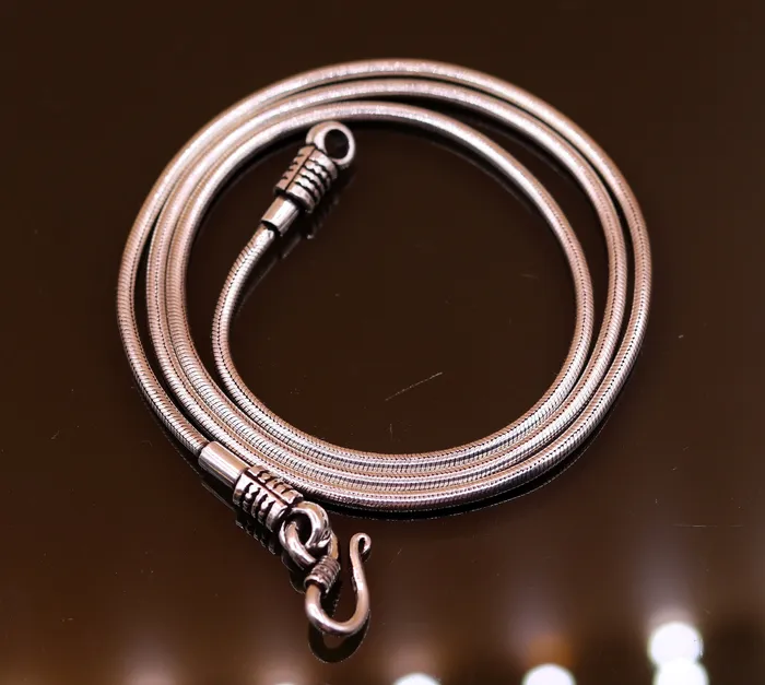 TRIBAL ORNAMENTS Necklaces 16 to 30 long screw chain 925 sterling silver handmade snake chain pendant chain necklace chain oxidized silver chain trendy style