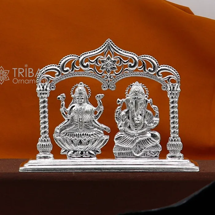 TRIBAL ORNAMENTS Necklaces 35 925 Sterling silver handmade gorgeous Hindu idols Lakshmi and Ganesha statue puja article figurine home dcor Diwali puja gift art661 TRIBAL ORNAMENTS Necklaces 35 925 Sterling silver handmade gorgeous Hindu idols Lakshmi and Ganesha statue puja article figurine home dcor Diwali puja gift art661