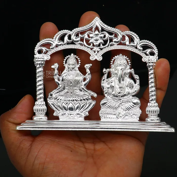 TRIBAL ORNAMENTS Necklaces 35 925 Sterling silver handmade gorgeous Hindu idols Lakshmi and Ganesha statue puja article figurine home dcor Diwali puja gift art661