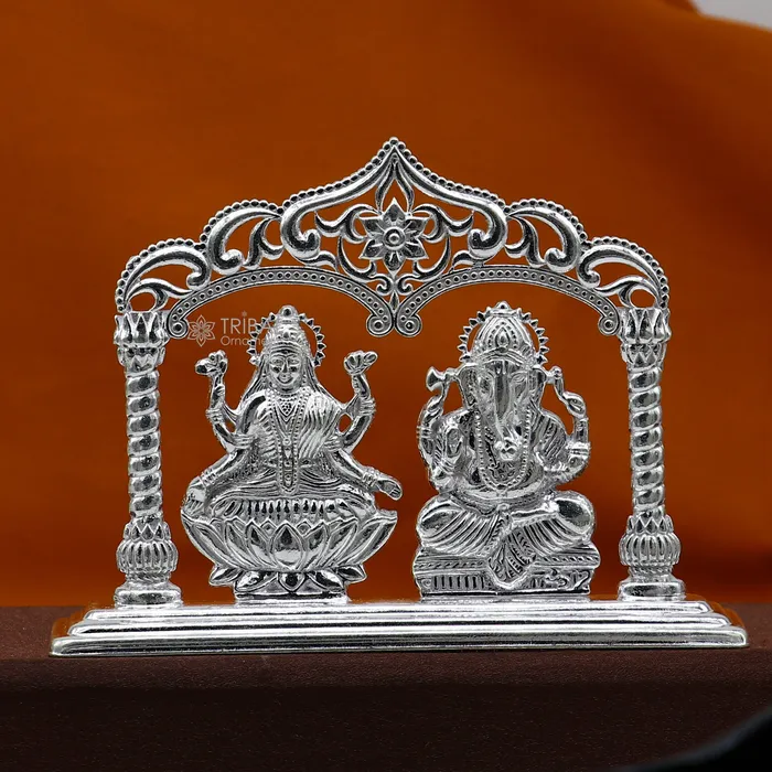 TRIBAL ORNAMENTS Necklaces 35 925 Sterling silver handmade gorgeous Hindu idols Lakshmi and Ganesha statue puja article figurine home dcor Diwali puja gift art661