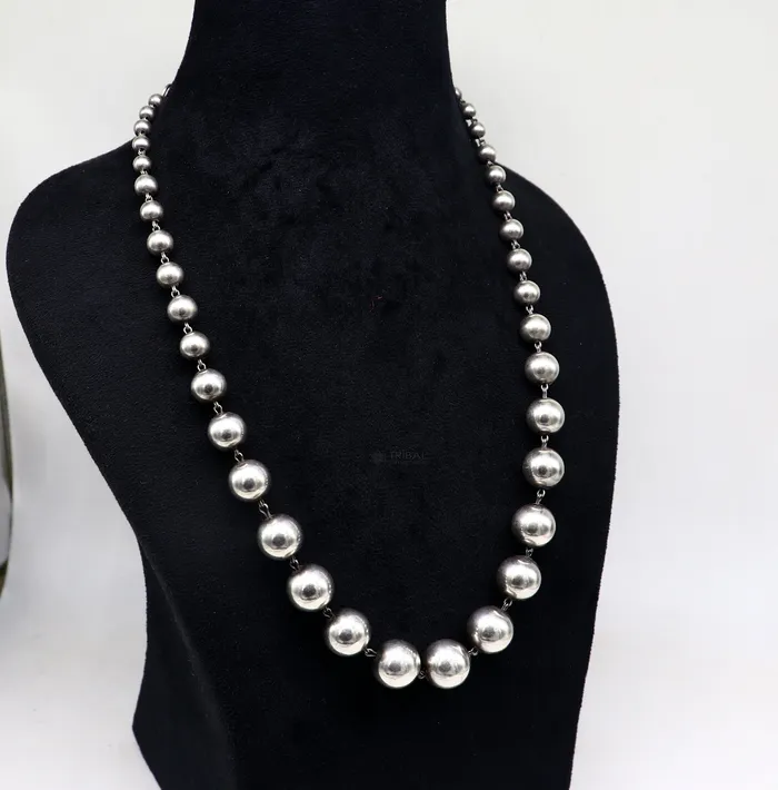 TRIBAL ORNAMENTS Necklaces 925 sterling silver customized stylish beaded necklace excellent brides gifting wedding anniversary necklace tribal jewelry nec360
