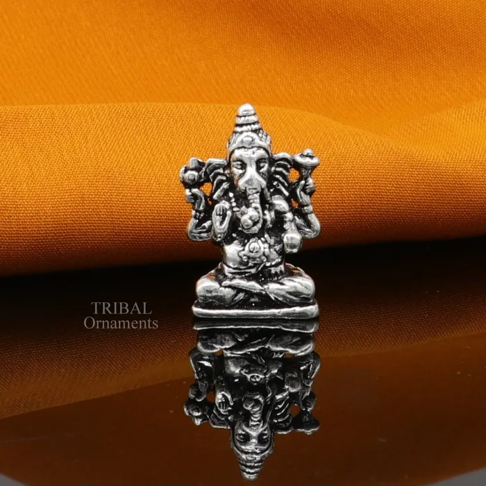 TRIBAL ORNAMENTS Necklaces 925 Sterling silver Divine lord Ganesha statue art best puja figurine for home temple for wealth and prosperity gift art art524
