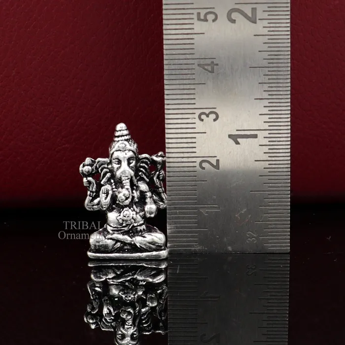 TRIBAL ORNAMENTS Necklaces 925 Sterling silver Divine lord Ganesha statue art best puja figurine for home temple for wealth and prosperity gift art art524