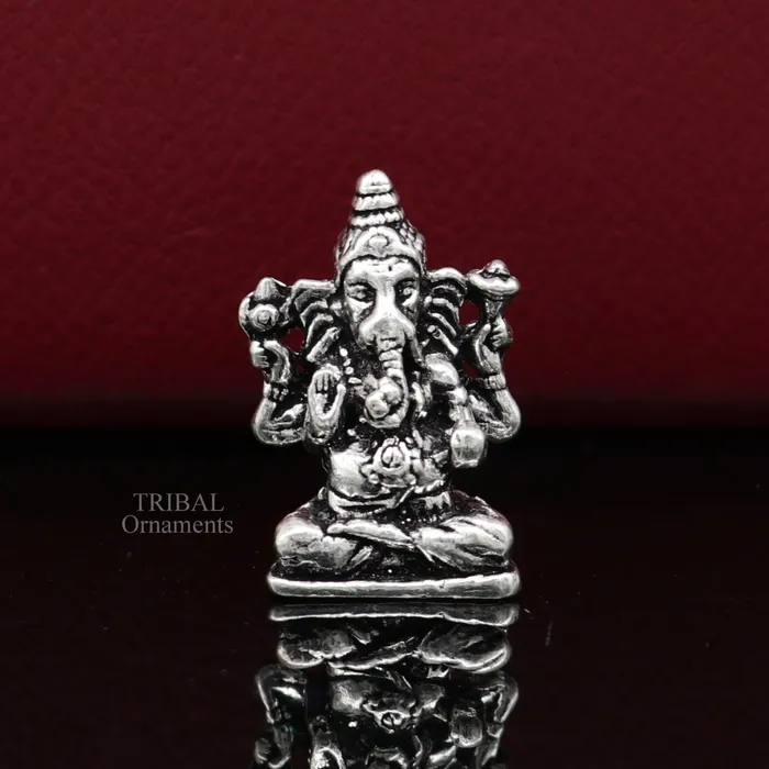 TRIBAL ORNAMENTS Necklaces 925 Sterling silver Divine lord Ganesha statue art best puja figurine for home temple for wealth and prosperity gift art art524
