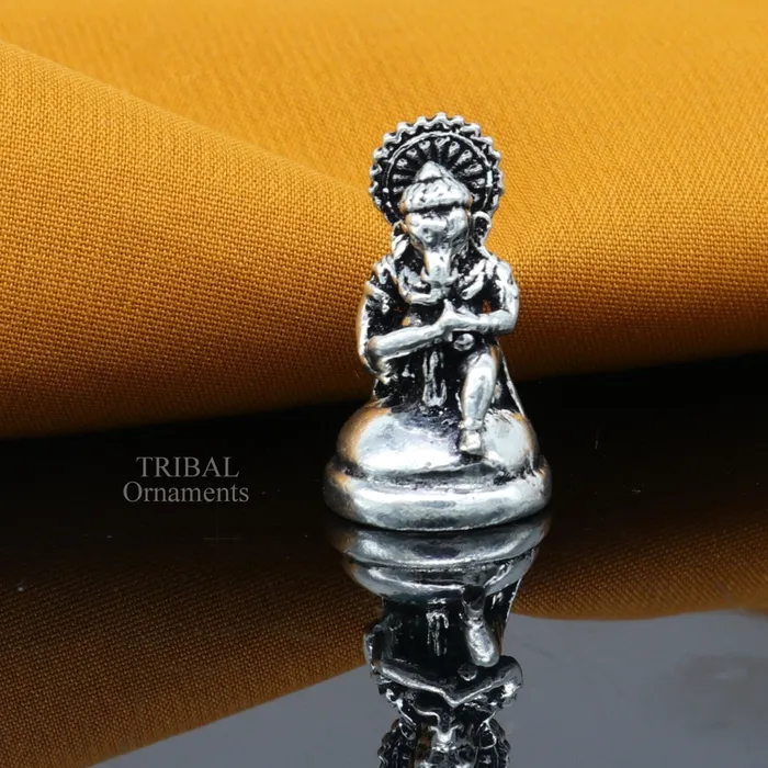 TRIBAL ORNAMENTS Necklaces 925 Sterling silver Divine lord idol Ganesha statue art best puja figurine for home temple for wealth and prosperity gift art art523