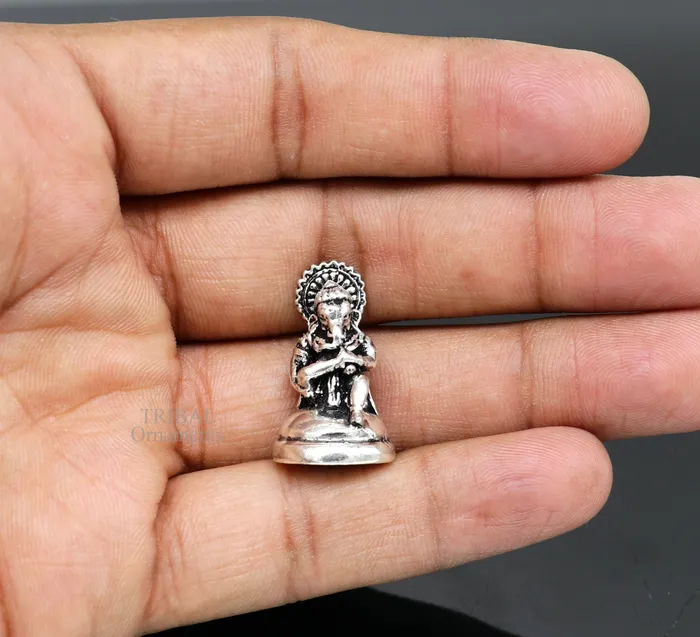 TRIBAL ORNAMENTS Necklaces 925 Sterling silver Divine lord idol Ganesha statue art best puja figurine for home temple for wealth and prosperity gift art art523