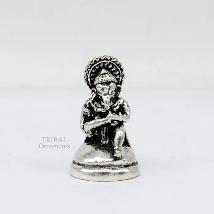 TRIBAL ORNAMENTS Necklaces 925 Sterling silver Divine lord idol Ganesha statue art best puja figurine for home temple for wealth and prosperity gift art art523