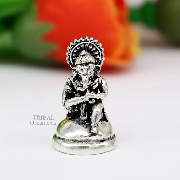 TRIBAL ORNAMENTS Necklaces 925 Sterling silver Divine lord idol Ganesha statue art best puja figurine for home temple for wealth and prosperity gift art art523