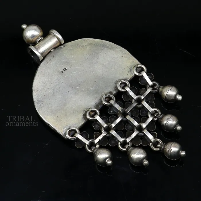 TRIBAL ORNAMENTS Necklaces 925 sterling silver handcrafted indian tribal ethnic pendant antique design wedding charm pendant necklace jewelry india ssp1513