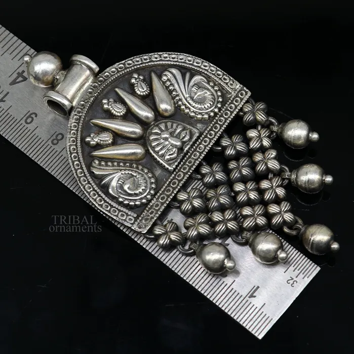 TRIBAL ORNAMENTS Necklaces 925 sterling silver handcrafted indian tribal ethnic pendant antique design wedding charm pendant necklace jewelry india ssp1513