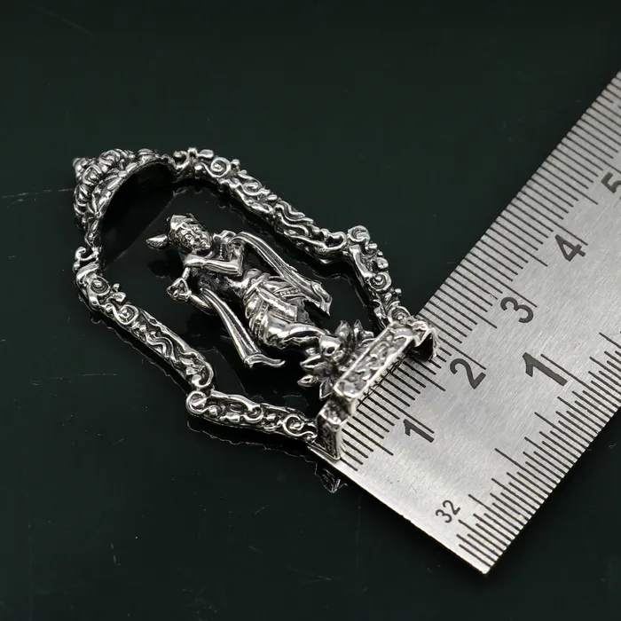 TRIBAL ORNAMENTS Necklaces 925 Sterling silver handmade antique design Idols Lord krishna with flute standing Statue figurine puja articles decorative gift art16
