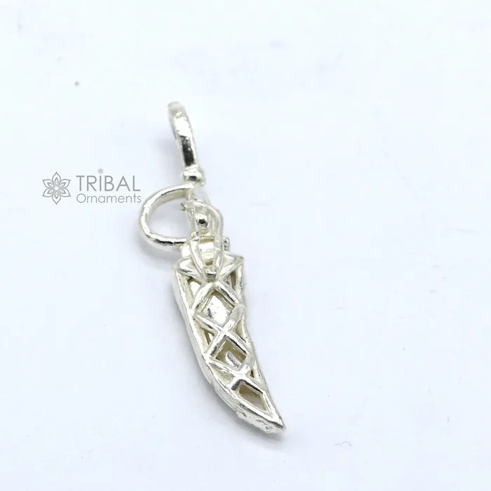 TRIBAL ORNAMENTS Necklaces 925 sterling silver handmade small tiny sword talwar kirpan knife pendant to protect you and kids from negative energy nsp772